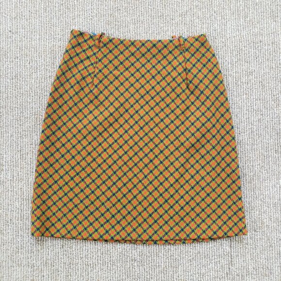 *SOLD* 💖 VINTAGE NOS 60s Wool Plaid "Tweed" Mini Skirt Deadstock - Picture 3 of 8